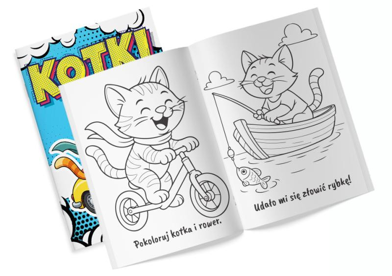 Kolorowanka komiksowa Kotki z naklejkami Martel